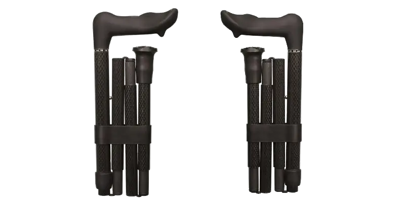 Foldbar kulfiberstok med anatomiske håndtag