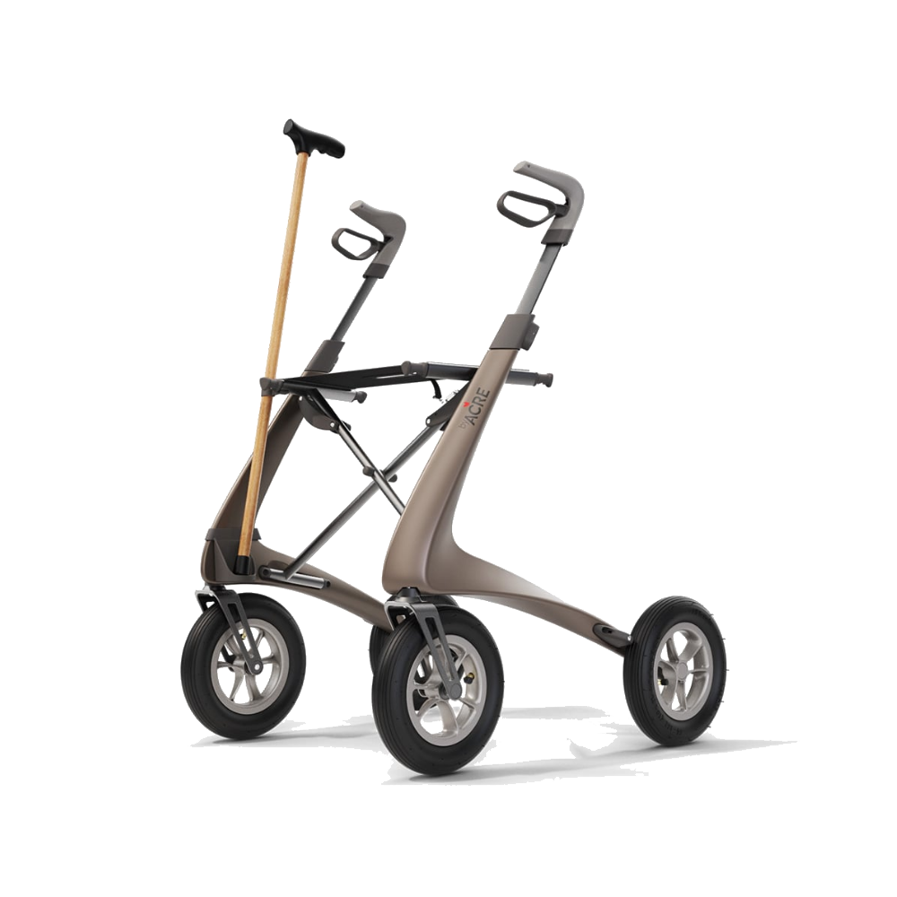 Stokkeholder monteret på Overland-rollator