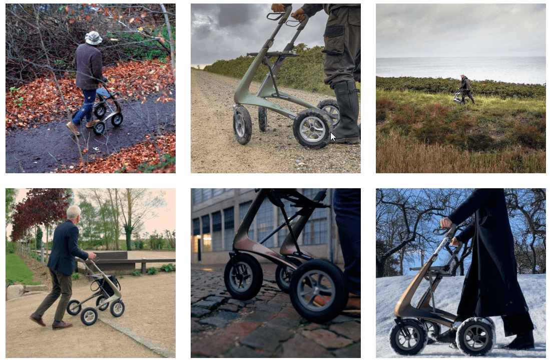 Carbon Overland rollator i terræn